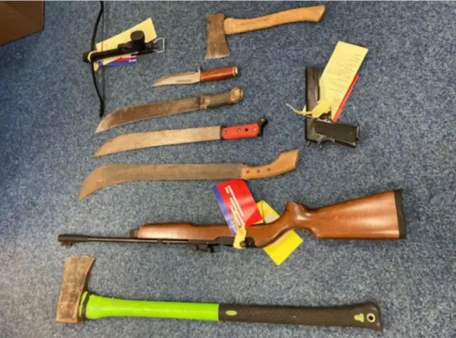 Weapons seized by Northumbria Police