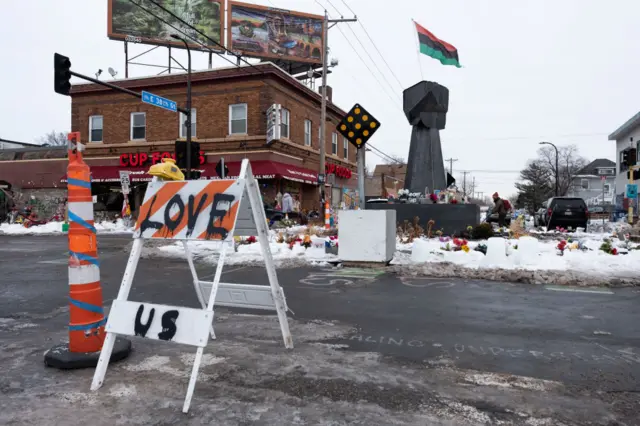 Barricades at the protest area