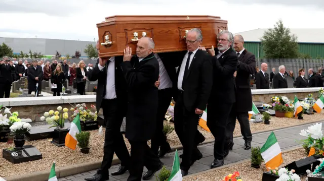 Senior Sinn Féin figures carry Bobby Storey's coffin