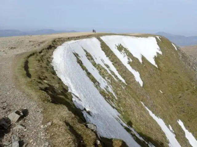 Snow on Helvellyn's headwall