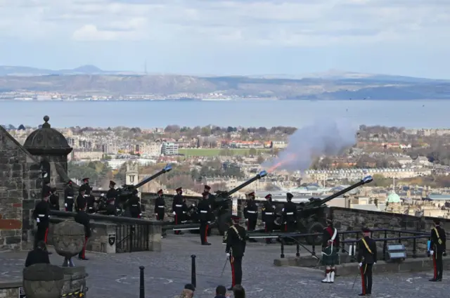 The gun salute at Edinburgh Castle