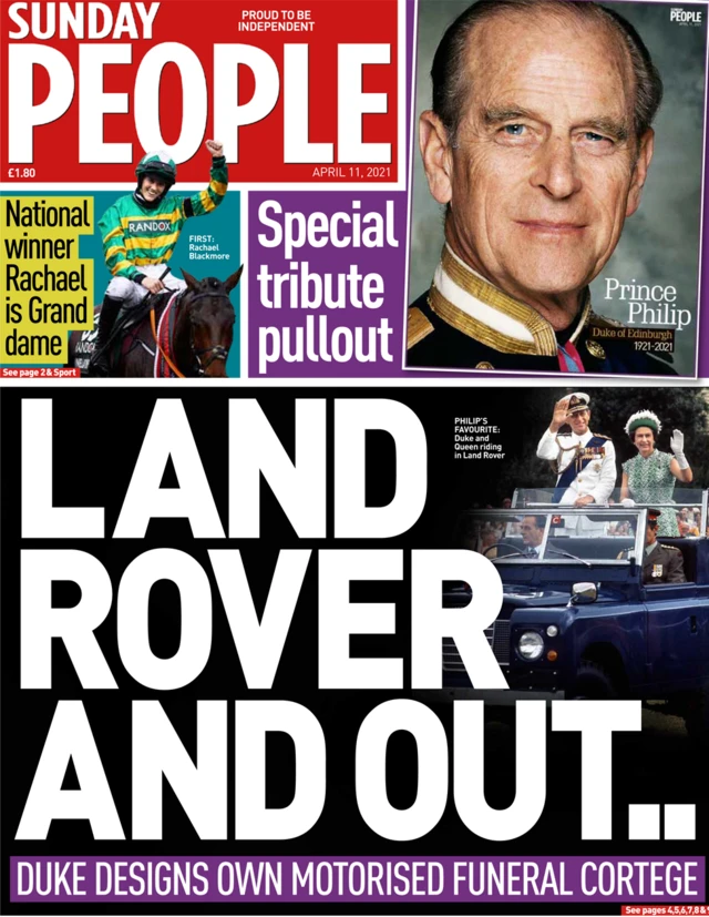 The Sunday People front page 11 April 2021