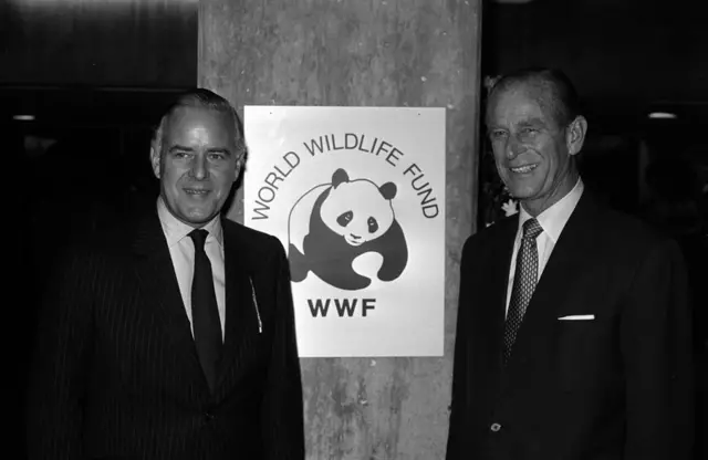 The Duke of Edinburgh, pictured in 1986, when he was International President of the World Wildlife Fund, with Tim Walker