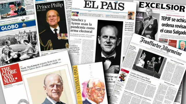 A collection of newspaper front pages from around the world