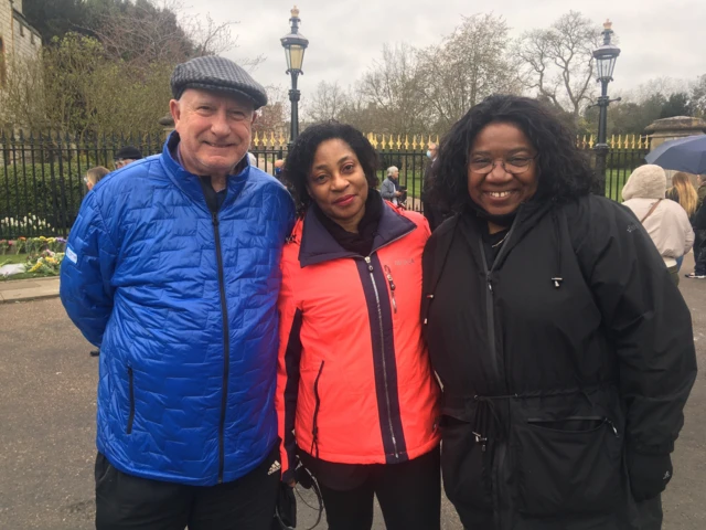 Elaine Ward, with Chi and David Kemp, at Windsor Castle