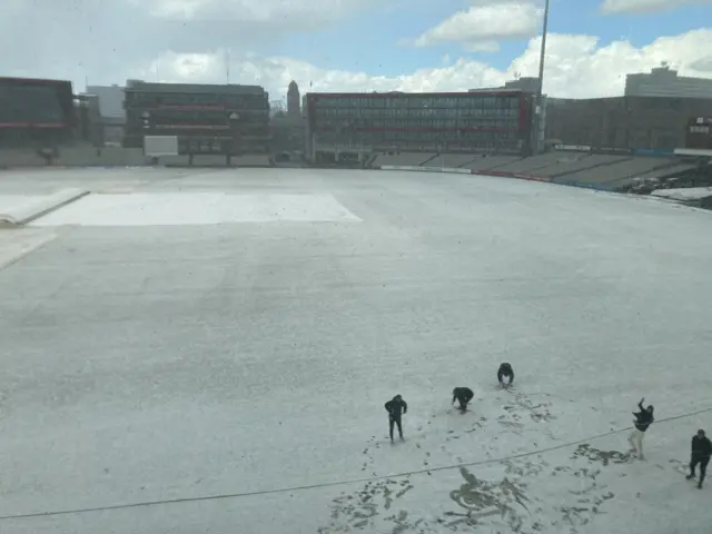 Old Trafford snow