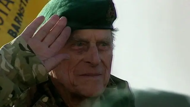 Prince Philip taking the Royal Marines' salute in 2011