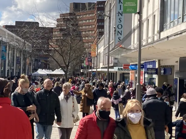 Shoppers in Sheffield