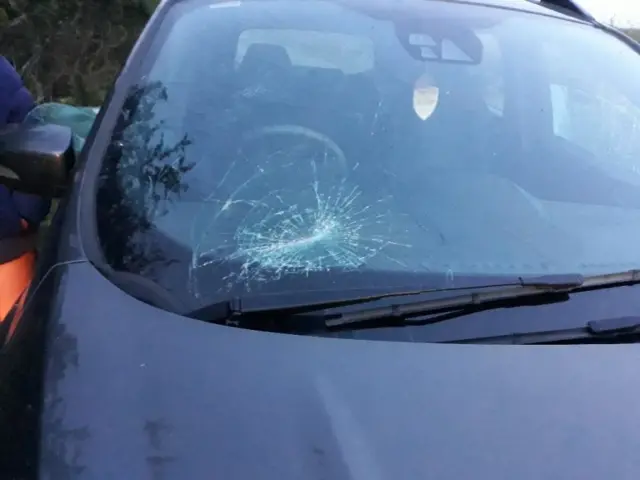 Smashed car