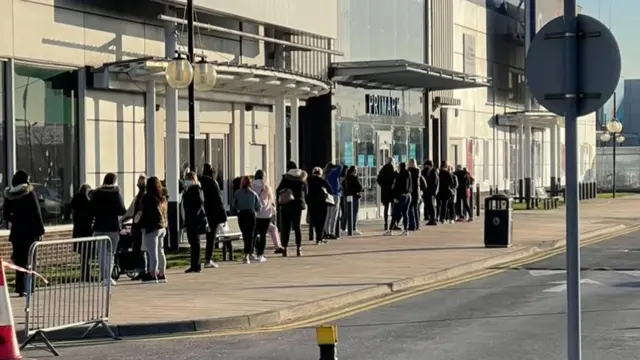 Queues outside Primark