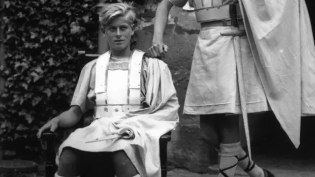 Prince Philip in costume for a production of Macbeth at Gordonstoun in July 1935