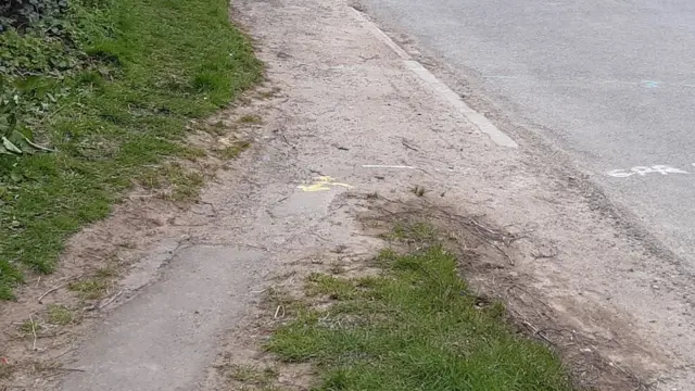 Footpath needing repairs in Scalby near Scarborough