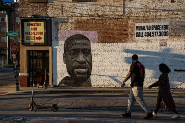 A painting of Floyd on a wall