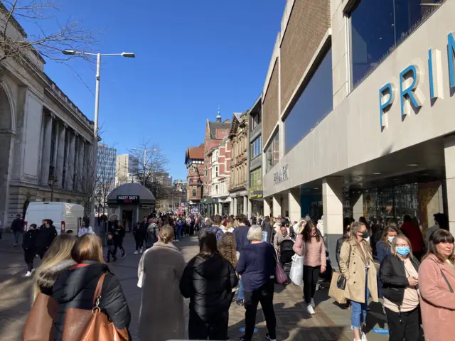 Queue outside Nottingham Primark