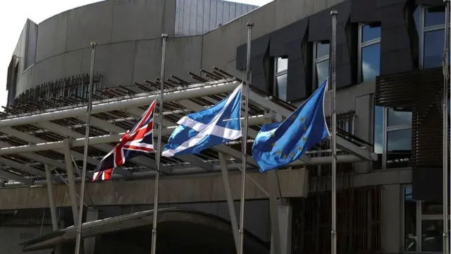 Flags have been at half-mast at the Scottish Parliament building