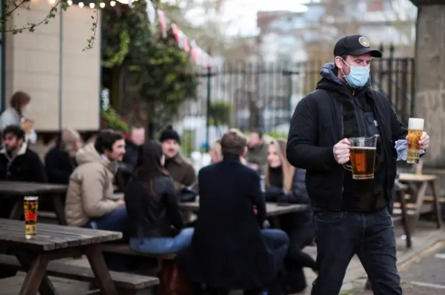 Pub goers in London