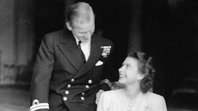 Prince Philip with Princess Elizabeth