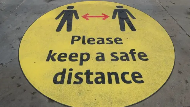 Keep a safe distance sign