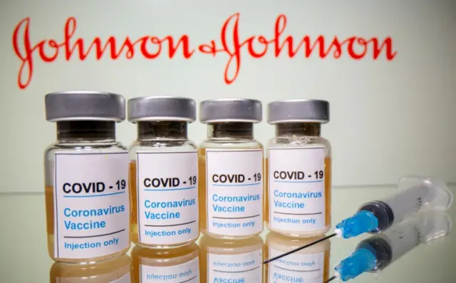 Vials of the Johnson & Johnson vaccine