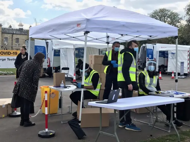 Coronavirus surge testing in Brockwell Park, south London