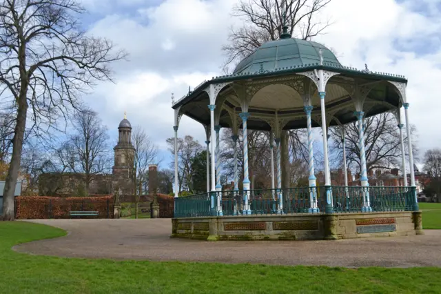 The bandstand in The Quarry Park, Shrewsbury