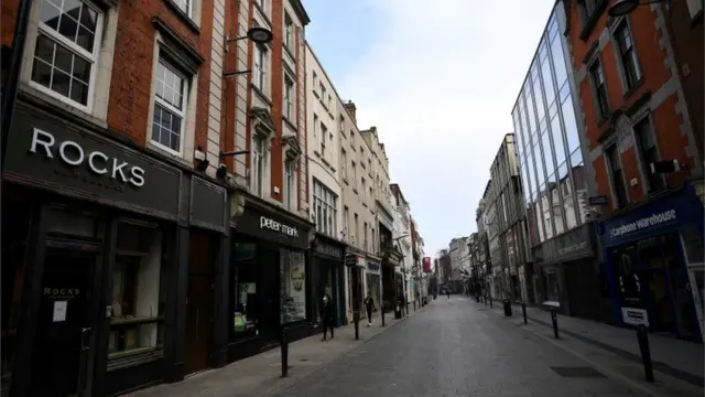 Empty street in Dublin, Ireland