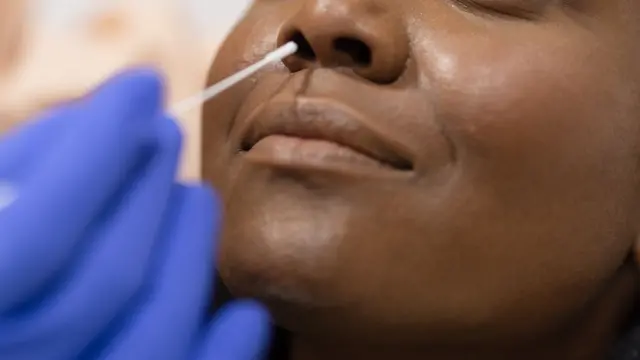 A woman getting a Covid test - generic shot