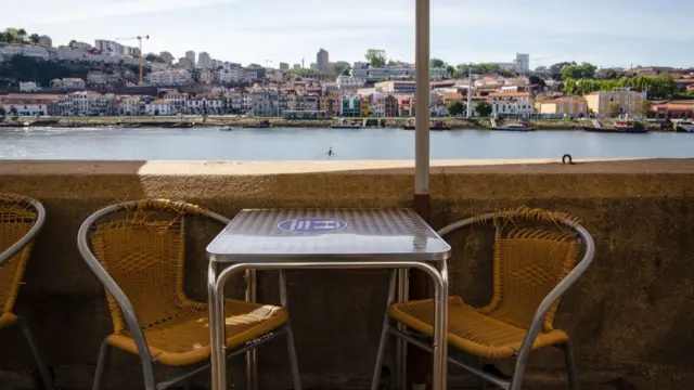 Esplanade on the riverside area of Porto