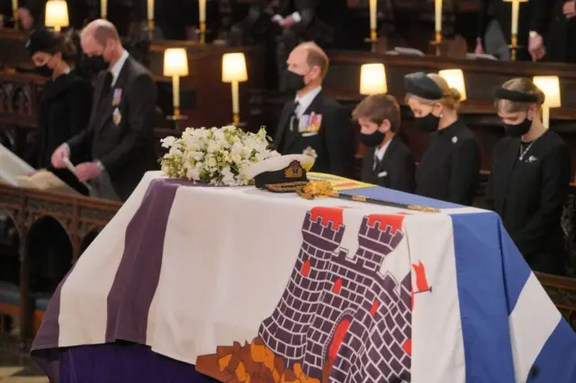 The coffin at St George's Chapel