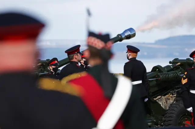 A gun salute at Edinburgh Castle