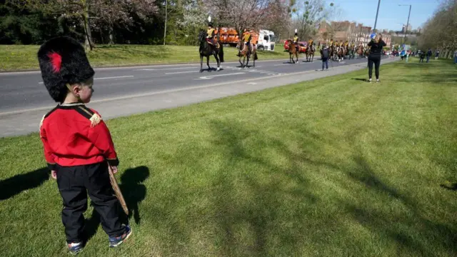 Some members of the public have been in Windsor to pay tribute to the duke but the area has largely been quiet due to the restrictions.