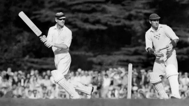 The duke playing cricket