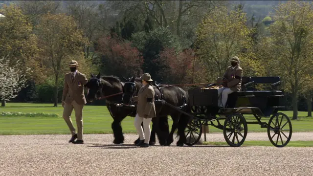 The duke's ponies arriving at the castle