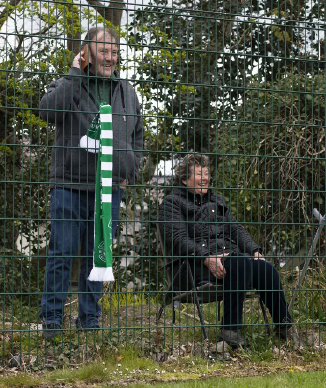 Hibs fans at Stranraer