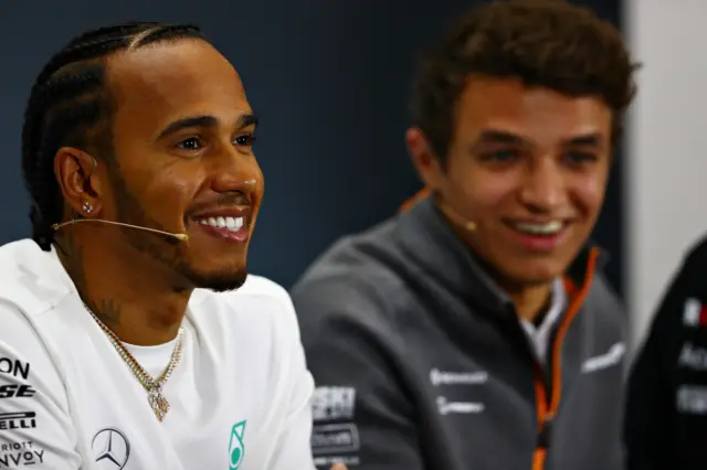 Lewis Hamilton and Lando Norris