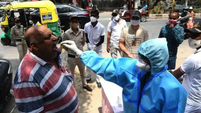 A man being tested in India