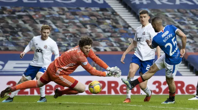 Kemar Roofe scored twice in Rangers' cup win over League 1 Cove