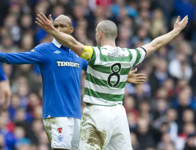 Scott Brown's famous goal celebration at Ibrox