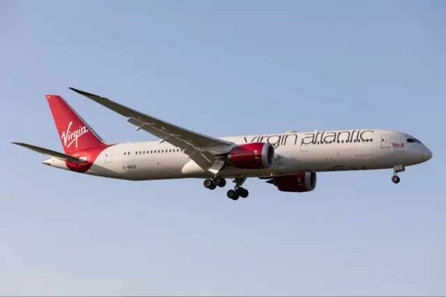 A Virgin Atlantic aircraft