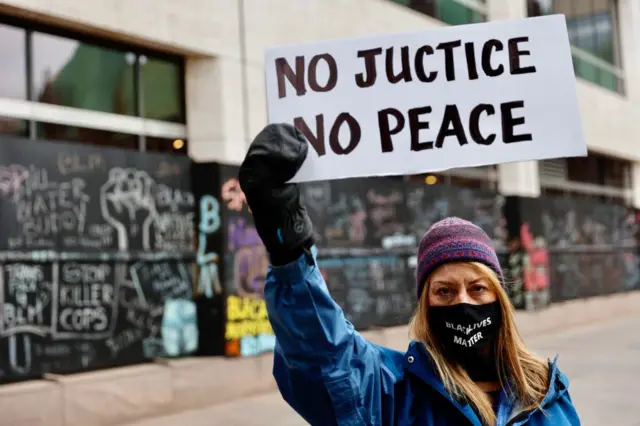 Protester in Minneapolis