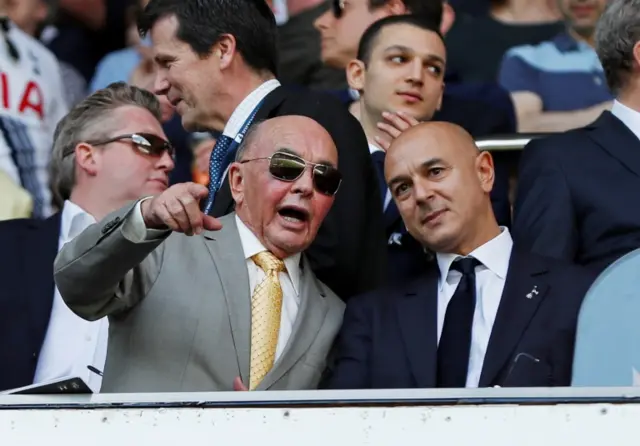 Tottenham Hotspur owner Joe Lewis (left) with chairman Daniel Levy