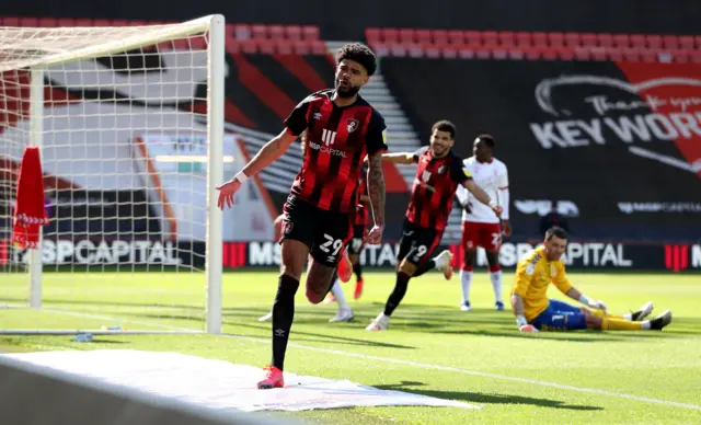 Philip Billing celebrates his goal for Bournemouth