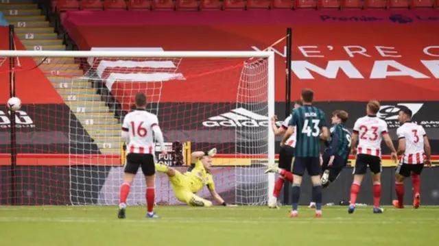 Patrick Bamford scores against Sheffield United