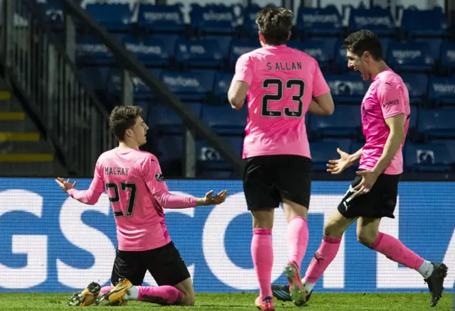 Inverness' Daniel Mackay (left) celebrates his goal