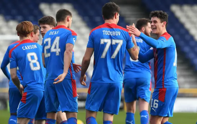 Nikolay Todorov celebrates making it 1-0