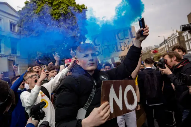 Chelsea fans protest