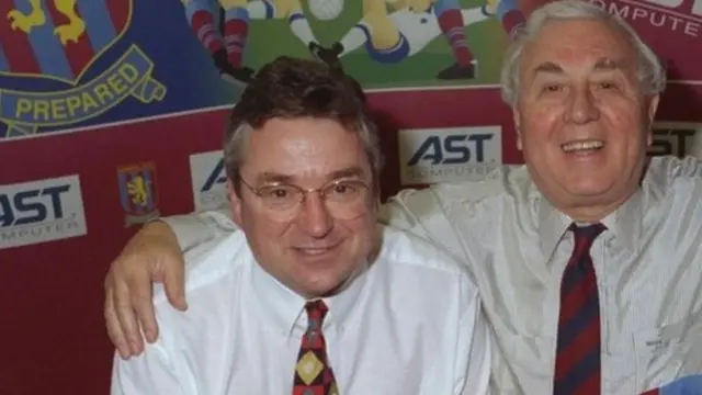 Mark Ansell pictured with former Aston Villa Chairman chairman Doug Ellis