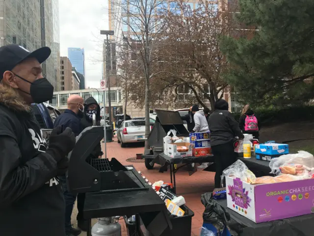 Set up outside courthouse