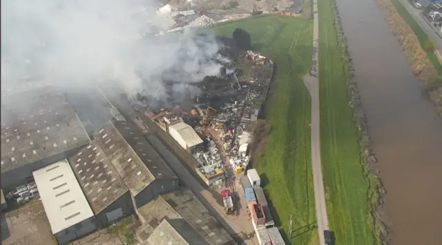 Fire at a scrap yard in Goole