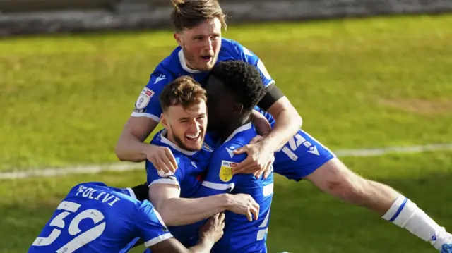 Colchester United celebrate